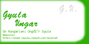 gyula ungar business card